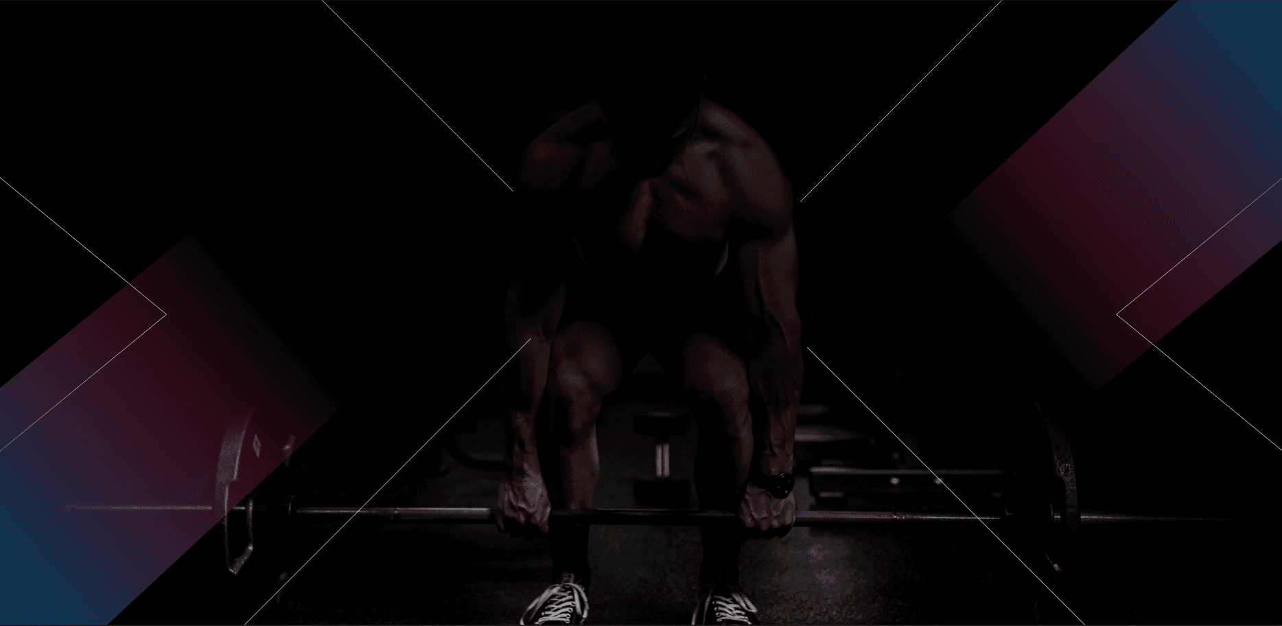 Bodybuilder showing muscular back in gym